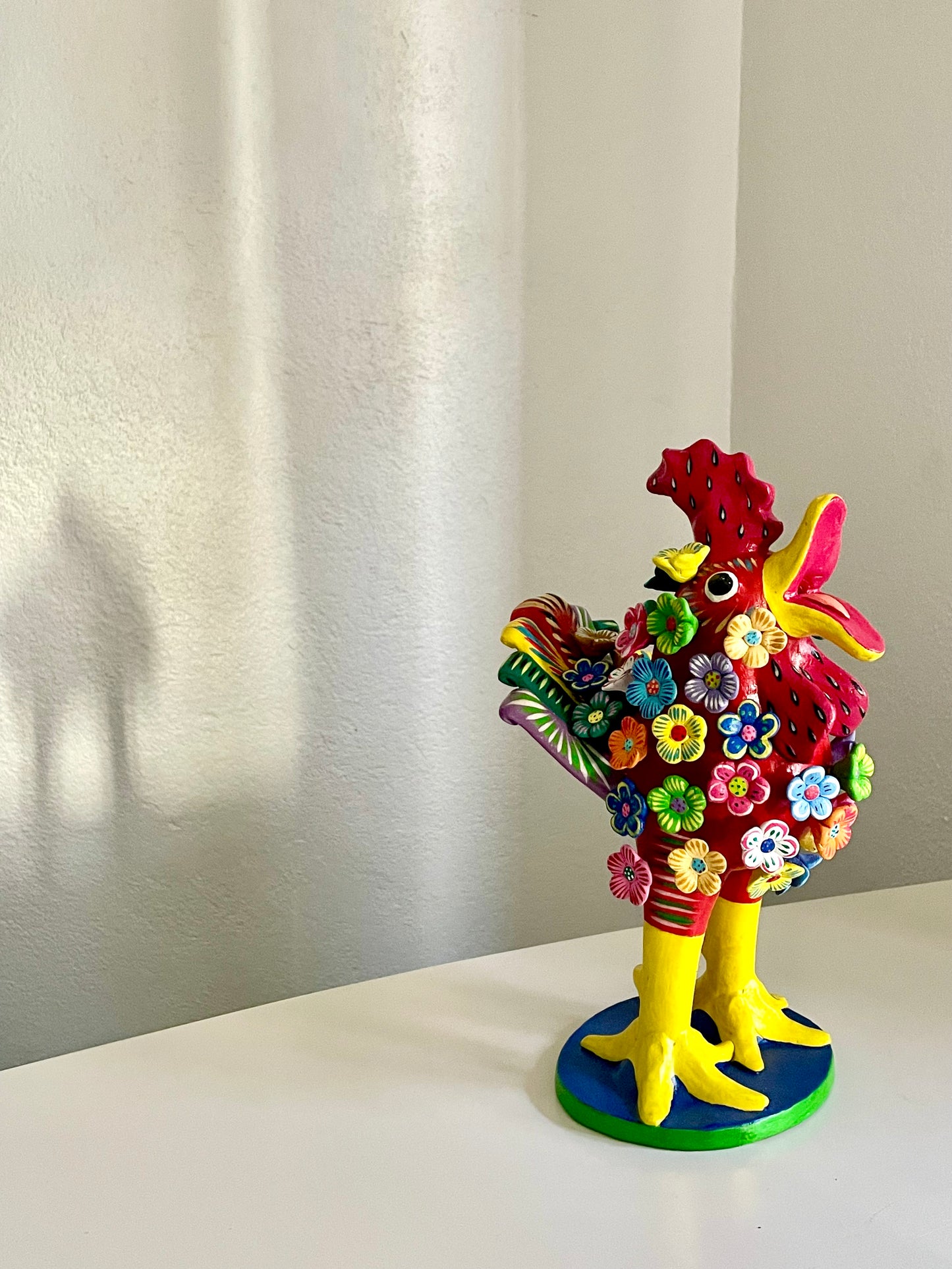 Ceramic Rooster with Flowers