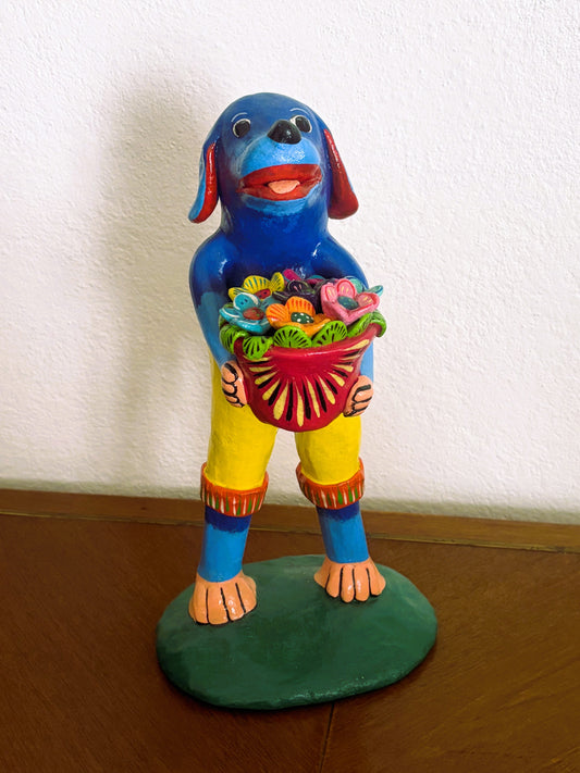 Ortega Large Dog with Flowers