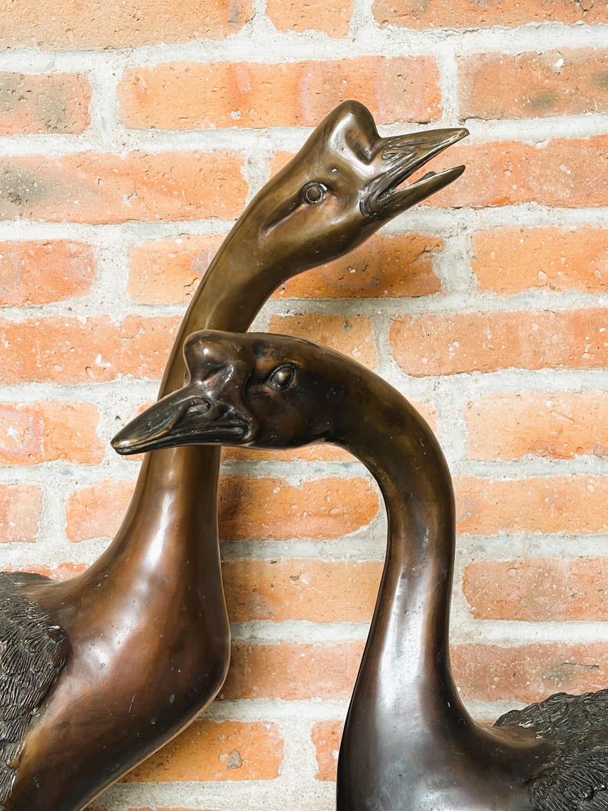 Pair of Bronze Geese