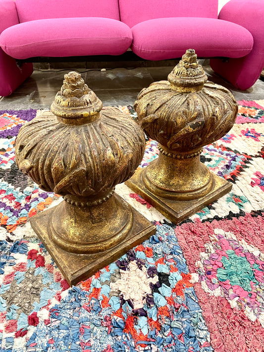 Pair Wood Finials