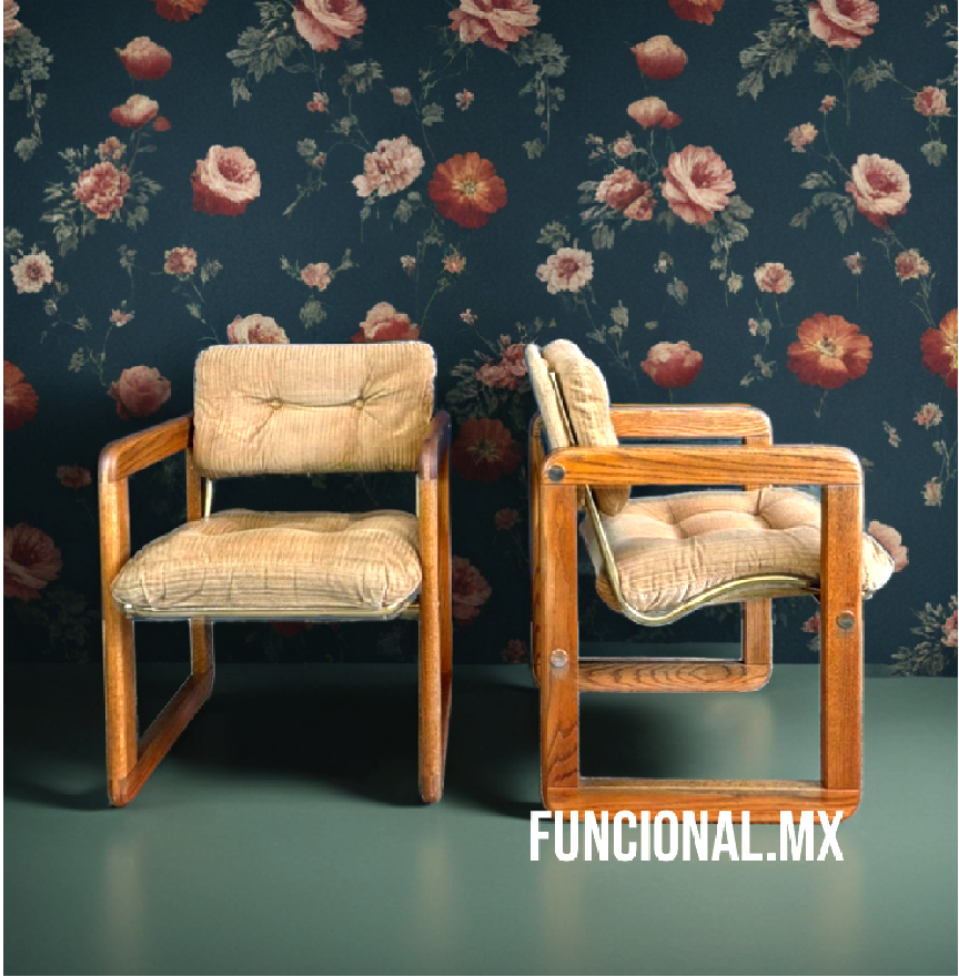 Set of 6 Upholstered Chairs 1980s